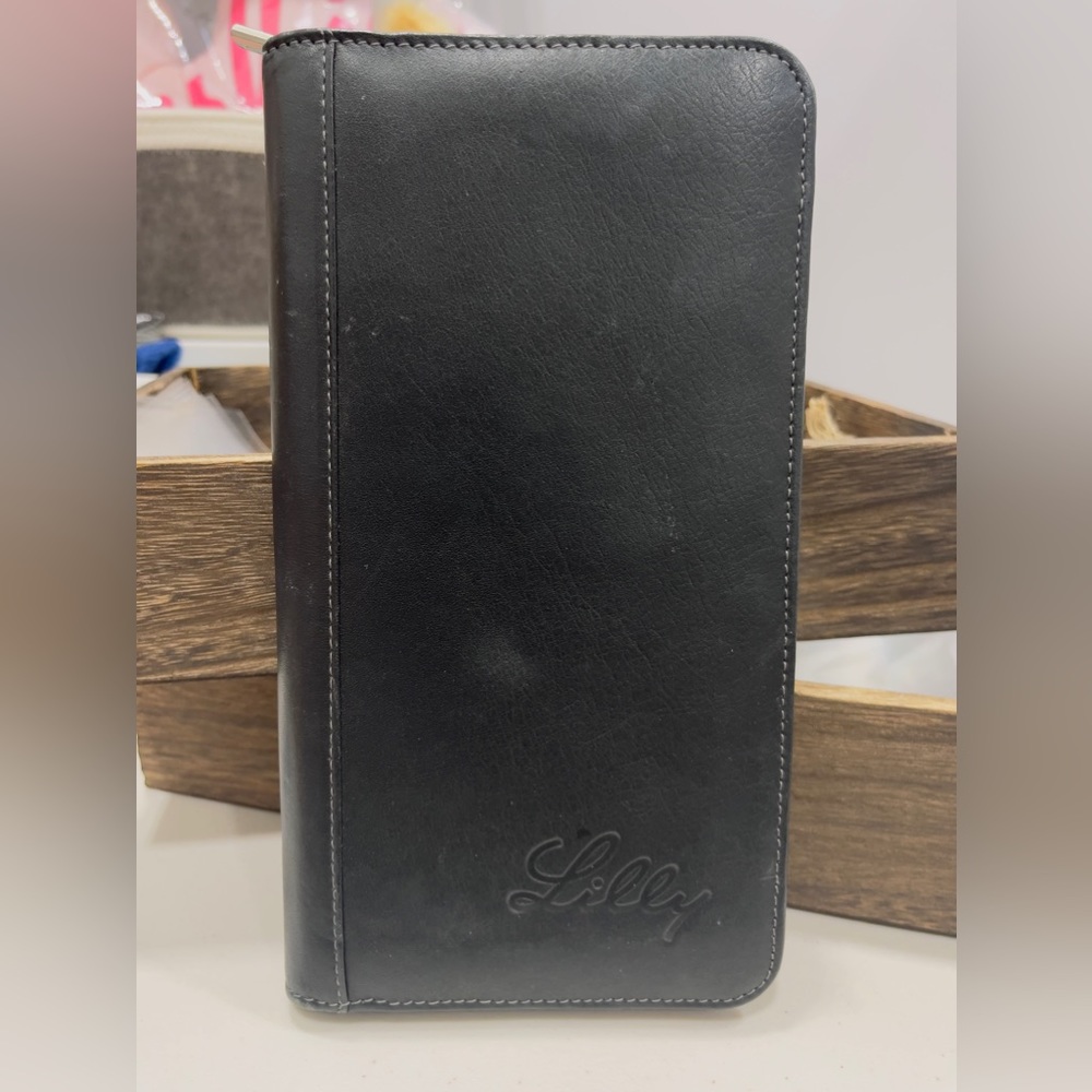 10” Multi Card Holder, black soft Leather